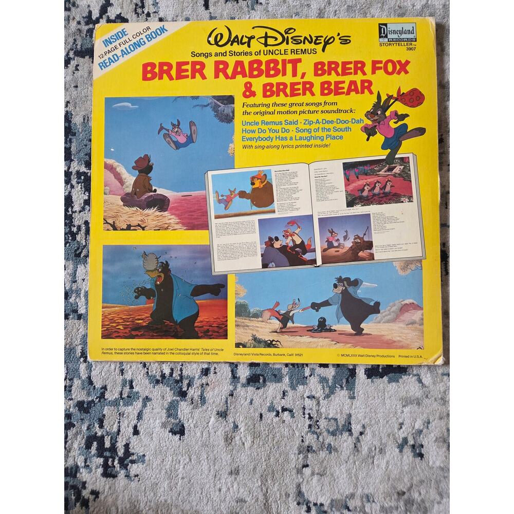Walt Disney’s Brer Rabbit, Brer Bear & Brer Fox Vinyl LP